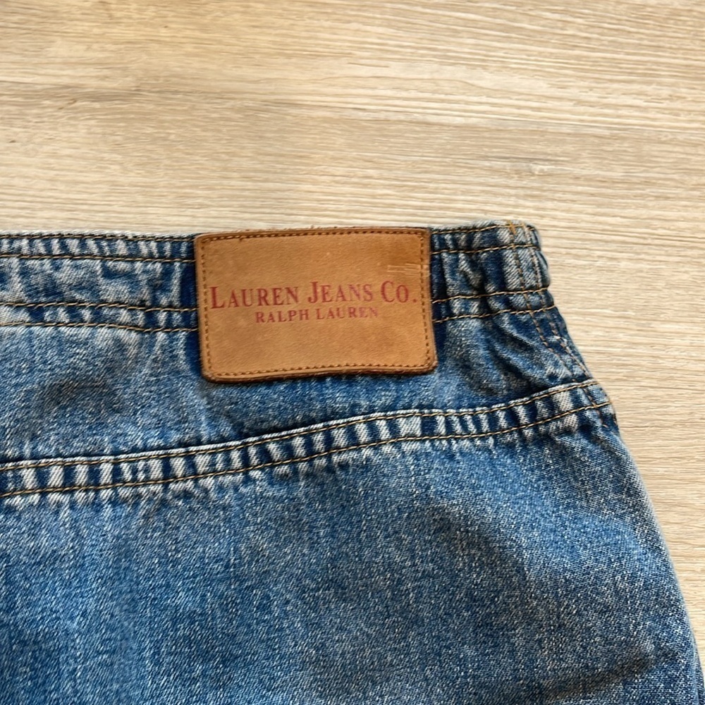 Vintage Lauren Jeans Ralph Lauren Denim Patchwork Maxi Skirt | 8 Petite - Picture 5 of 7